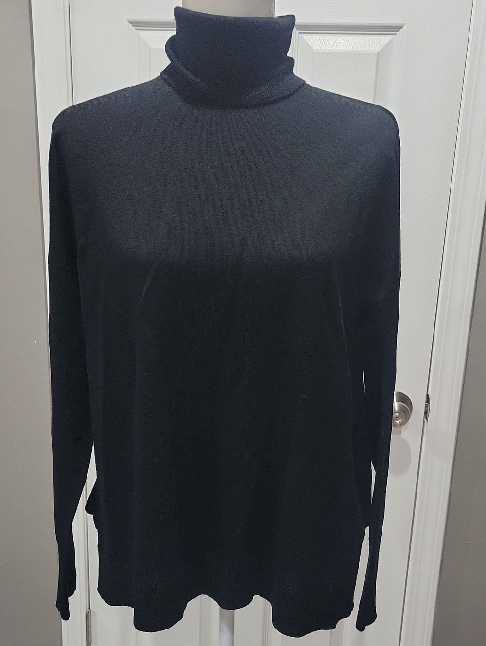 J. Crew Black Ribbed Knit Pullover